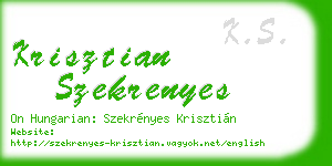 krisztian szekrenyes business card